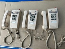 Lot Of 3 Retro Vintage Bittel Push Button Wall Phones W/ Message Indicator Light