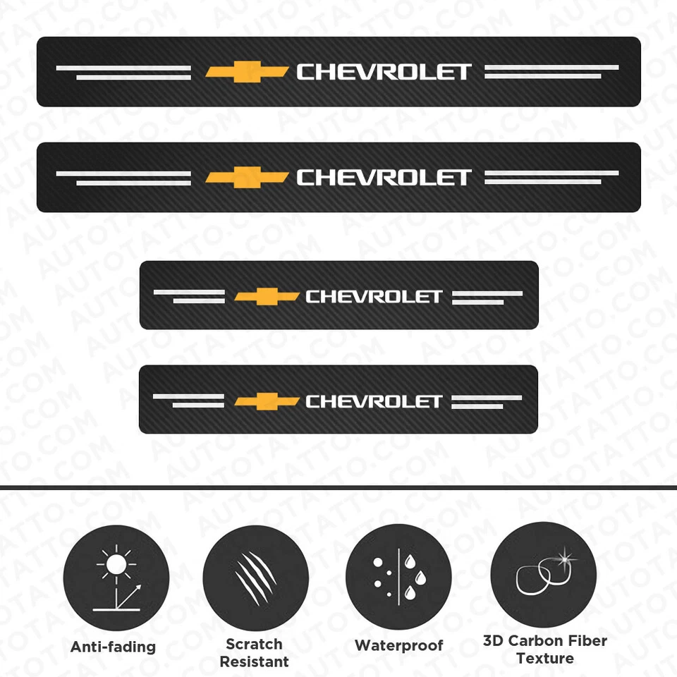 4x Protector calcomanía adhesiva 3D universal antiarañazos para alféizar de placa de puerta de coche Foto 2 de 4