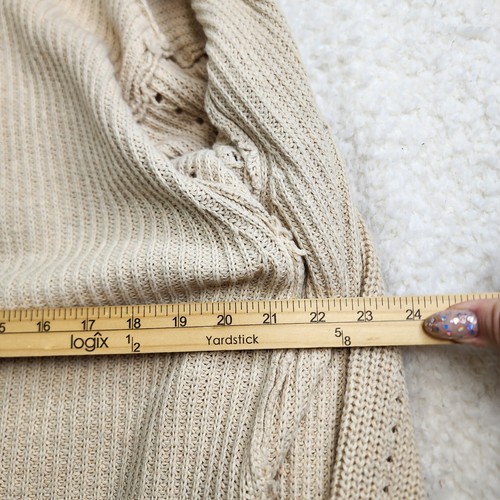Cardigan maglione M beige bottoni nonno oversize scollo a V minimalista accademico - Foto 8 di 9