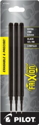 Pilot FriXion Gel Ink Erasable Pens Extra Fine Point (0.5mm) Refill, 2 or 3pk