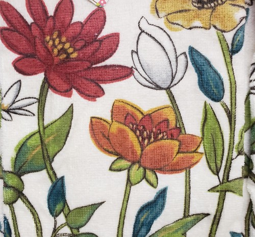 1 (one) Printed Kitchen Terry Towel with defect (15"x25") COLORFUL FLOWERS, AM - Picture 10 of 16