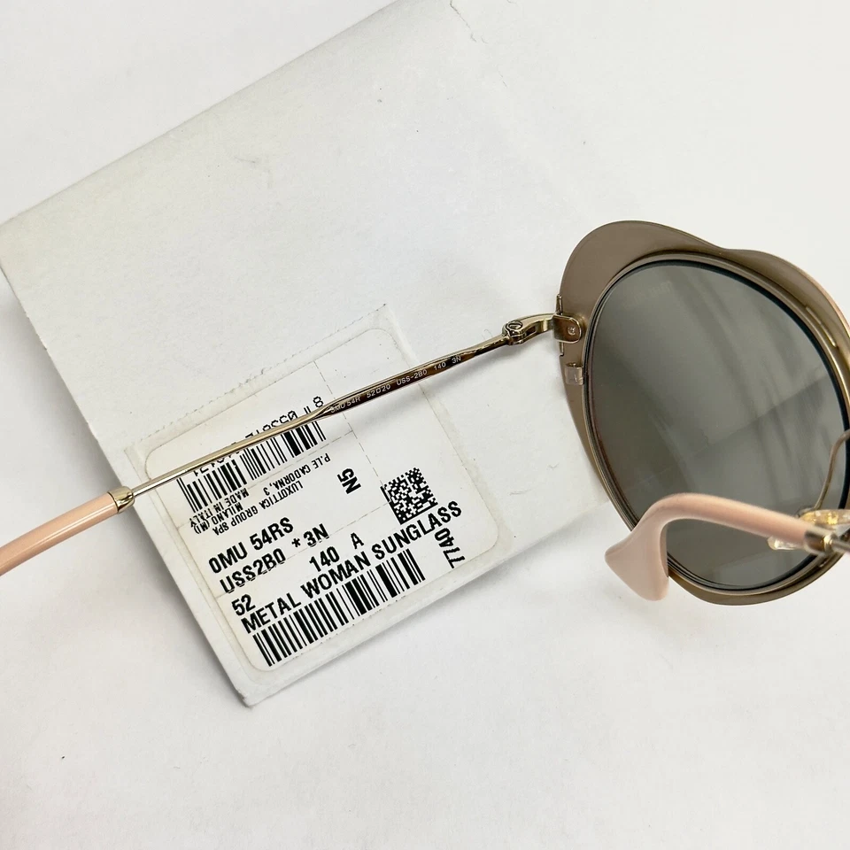 MIU MIU 54R Gold Red Silver Mirror Round Heart Metal Enamel Sunglasses Mu54RS - Image 3 of 4
