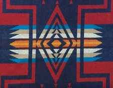 Pendleton Wool Fabric, 19” X 21.5”, "Harding" Nez Perce Design, Light-Weight
