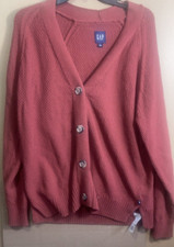 WOMEN'S GAP TEXTURED VNECK BUTTON CARDIGAN SWEATER LARGE NWT