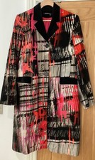 Velvet Designer Coat Size 14 Black Pink Red Cotton Was £300 By Jota Mas Ge Vgc