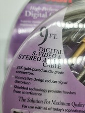 "NEW".. RCA High Performance Digital Stereo Audio and Video Cable 9 Ft. 24k Gold