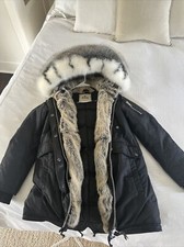 $1800 Rare Nicole Benisti Madison Melrose Glam Fox Fur Parka Coat Jacket Medium