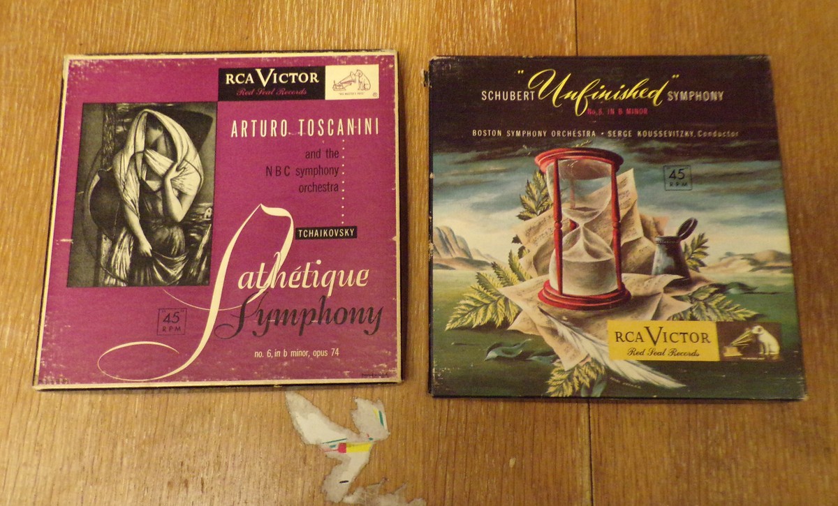 Lot of 8 RCA Victor Boxed Sets 45 RPM Records: Brahmns/Beethoven