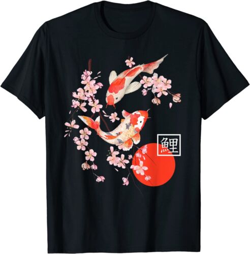 NEW LIMITED Cherry Blossom Koi Fish Japanese Sakura Cool Design T-Shirt S-3XL - Picture 1 of 4