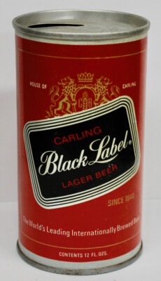 Original Vintage Carling Black Label Lager Beer Zip Top Can Empty