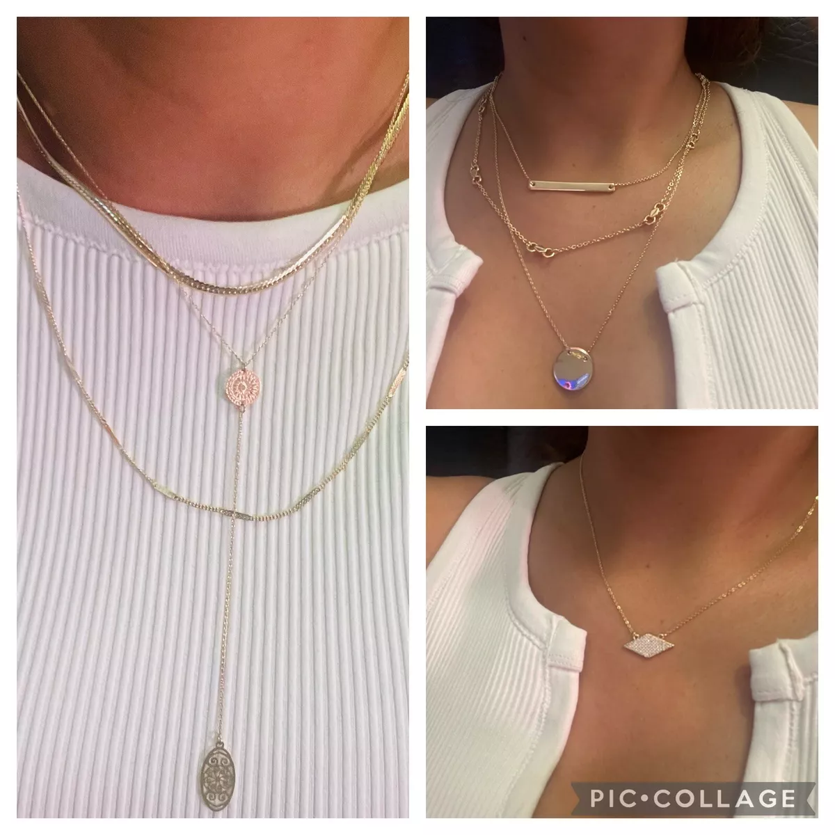 Necklaces Express Set Of 3 Necklaces gold tone multi strand