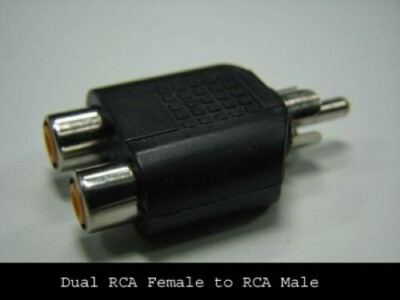 Dual RCA Female Jack to RCA Male Plug Audio Adapter Converter