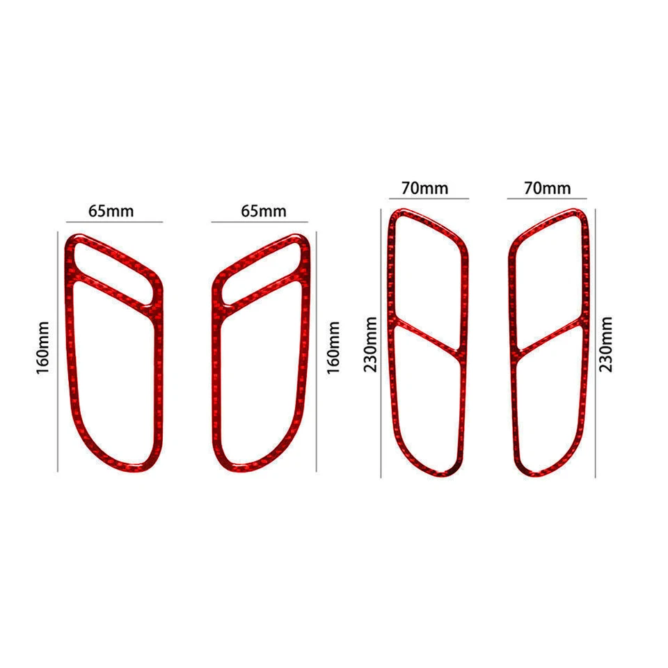 Cubierta de manija de puerta interior de coche de fibra de carbono roja para Volkswagen Tiguan 4 piezas Foto 2 de 4
