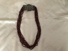 Vintage Garnet Belt/Necklace With Marcasite Clasp/Belt