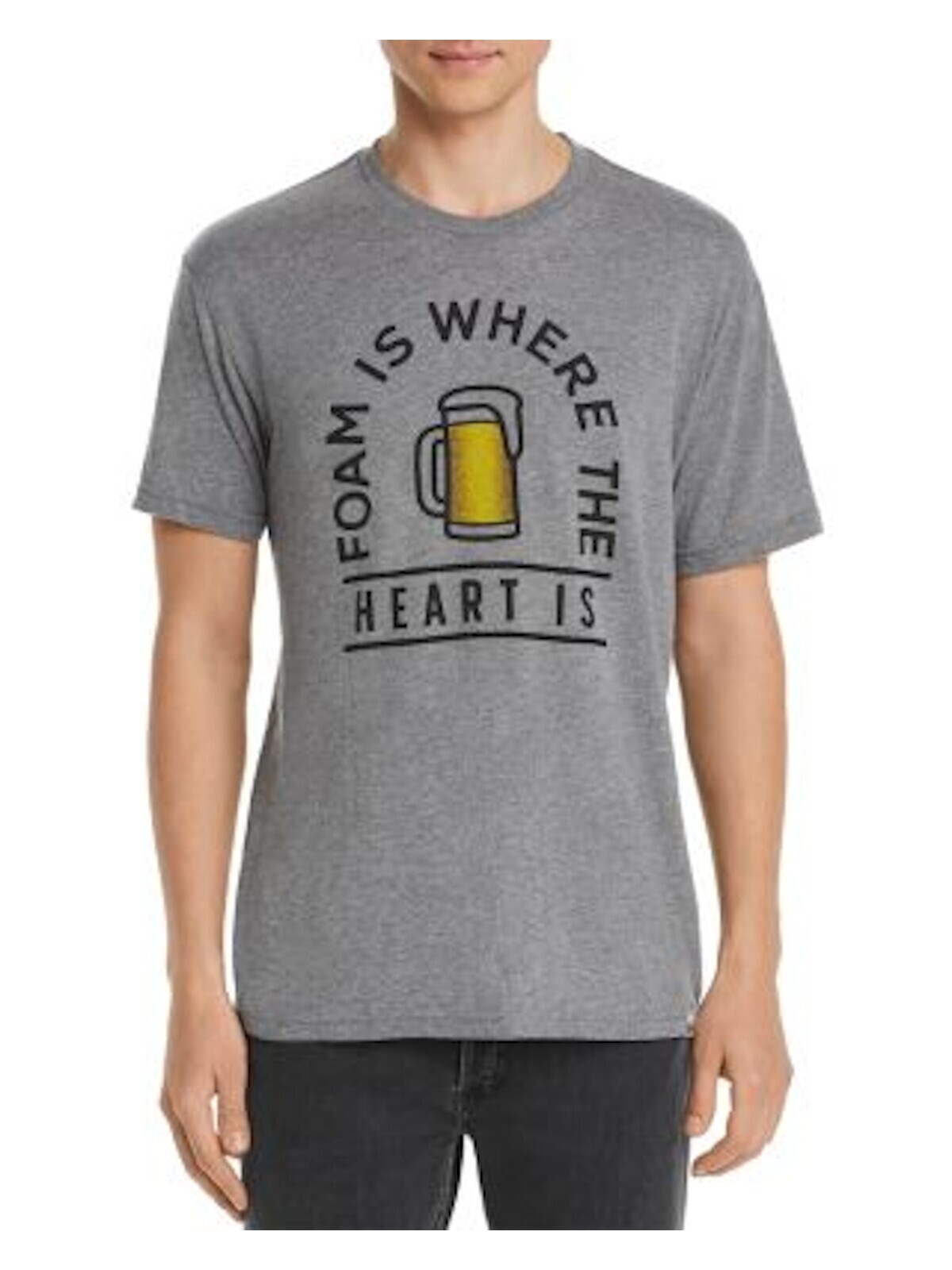 Мужская футболка из хлопковой смеси KID DANGEROUS серого цвета с классическим рисунком M