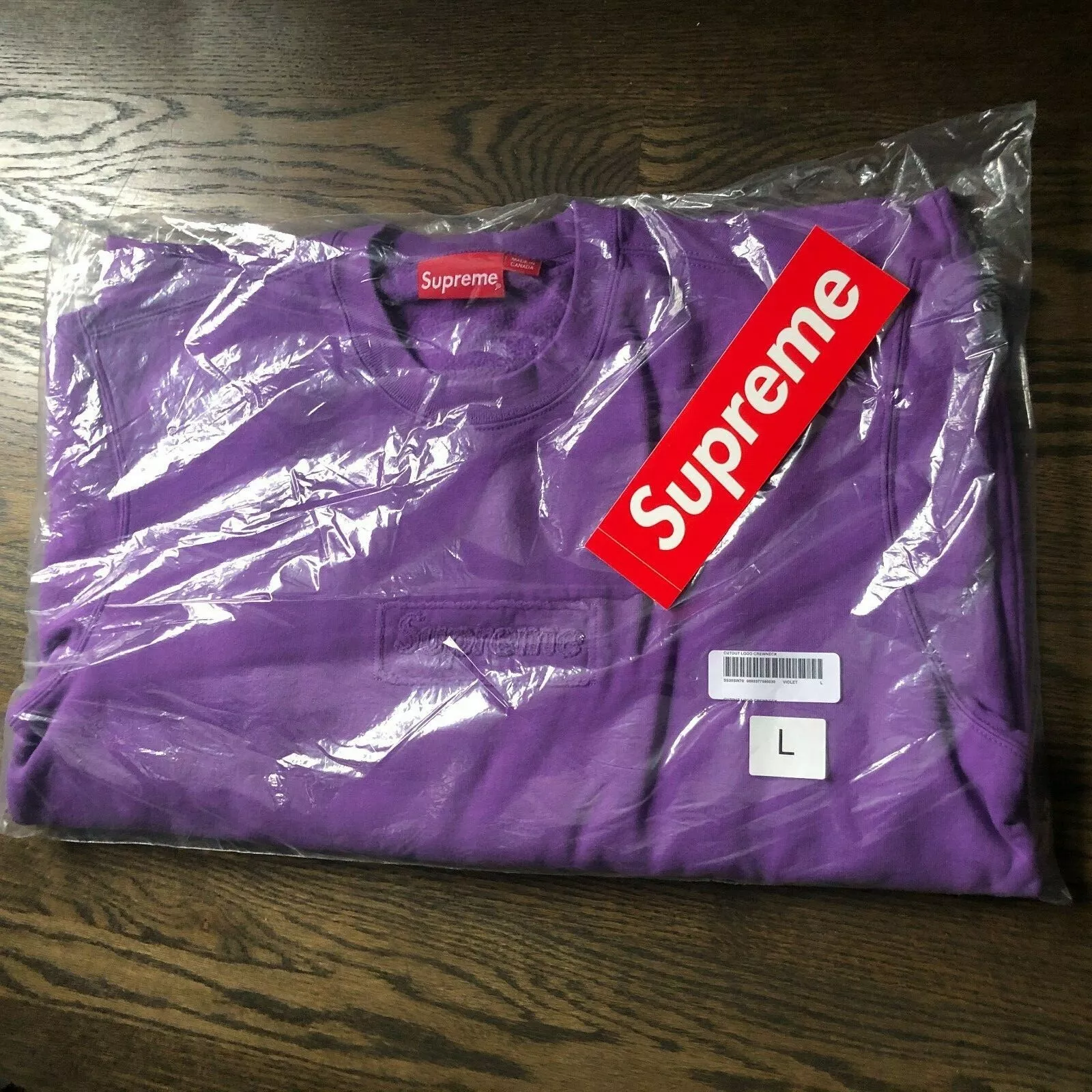 Sweat shirt découpé logo Supreme Box (SS20) violet L 100 % authentique