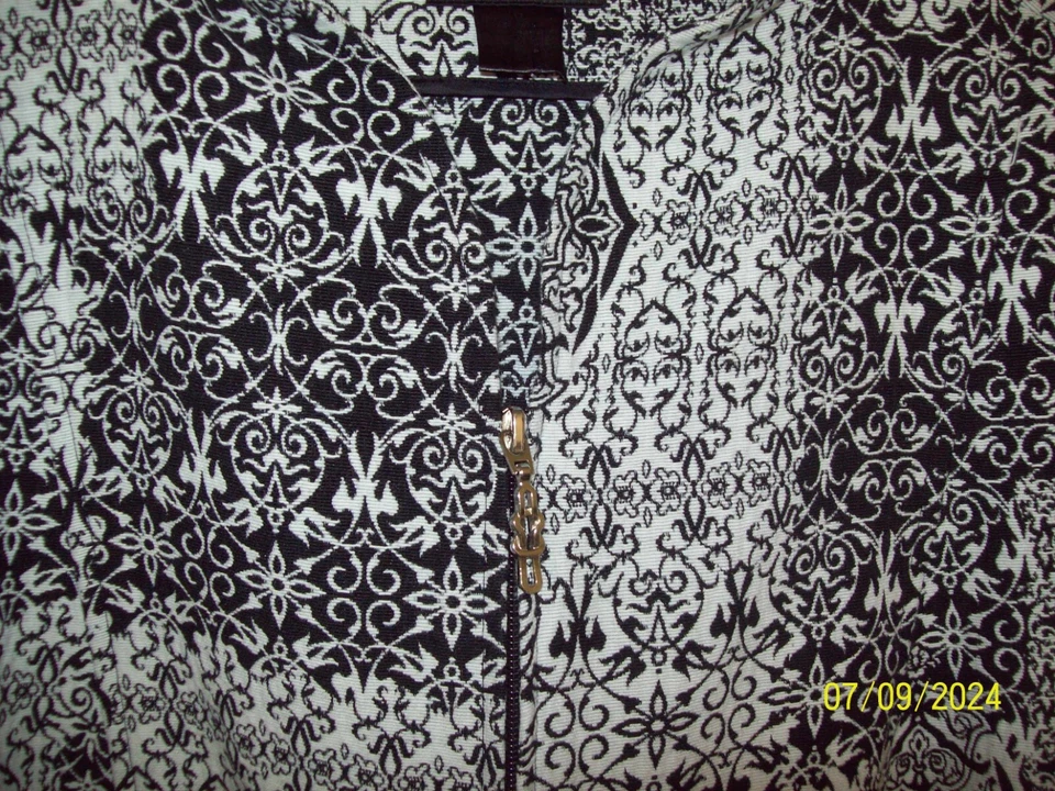 Chaqueta Blazer Top Molly & Maxx Mujer Talla XL Manga Larga Cremallera Completa NEGRO BLANCO Foto 2 de 4