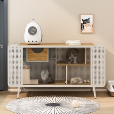 Cat House with Tempered Glass, for Living Room, Hallway, Study and Other Spaces