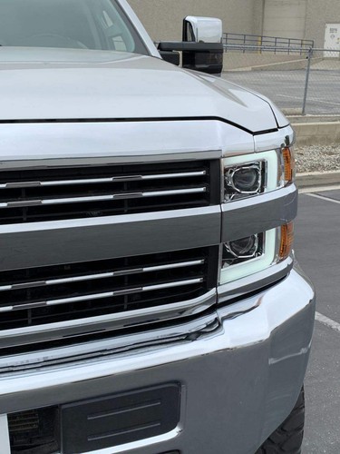 Fit 2015-2019 Chevy Silverado 2500/3500 Chrome LED DRL Projector Headlights Pair - Picture 6 of 7