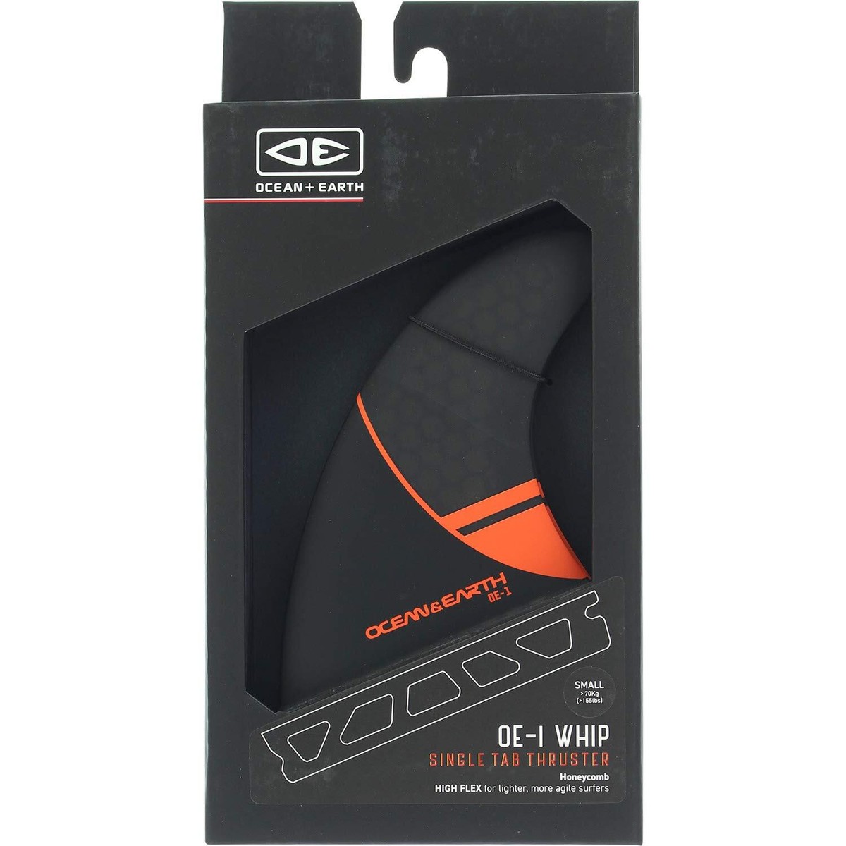 Ocean & Earth OE-1 Whip Small Black/Red Thruster Single Tab