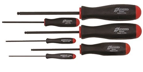 Bondhus BSX6M 6 Piece Ball Ended Hexagon Key Screwdriver Set 1.5-5mm