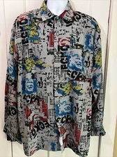 Marc Ecko Shirt Blue Rhino Exhibit Mens XL NYC Street Graffiti Rhino Vintage Y2K