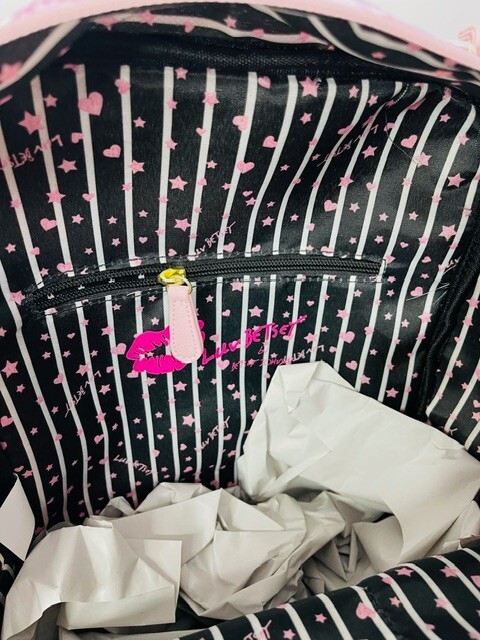 Luv BETSEY JOHNSON Pink Floral Backpack Rose Print Bag LBSTUDY Crossbody Purse Luv BETSEY JOHNSON Pink Floral Backpack Rose Print Bag  main image 3