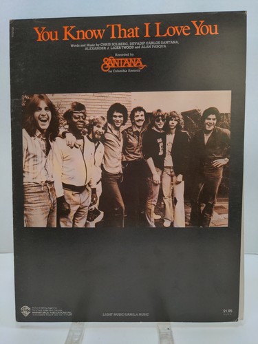 You Know That I Love You Sheet Music Santana Piano Voice Guitar 80s Rock F4E
