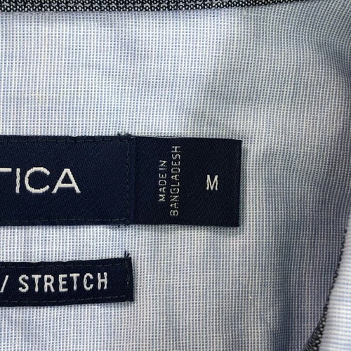 NEW Nautica Shirt Mens Medium Blue Long Sleeve Button Up Classic Fit Stretch image 12