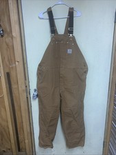 Carhartt Men's Brown R01 BRN Overall - Size 48 X 30 Great Condition