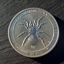 2015 Perth Mint Australia Funnel Web Spider Coin 1oz .999 Fine #3 Silver 84.99 per troy oz