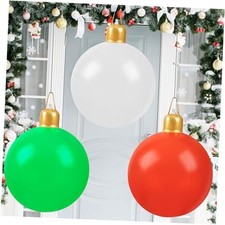 3 Pcs Large Inflatable Christmas Ball Christmas Blow Ball 3 Pcs Red White Green