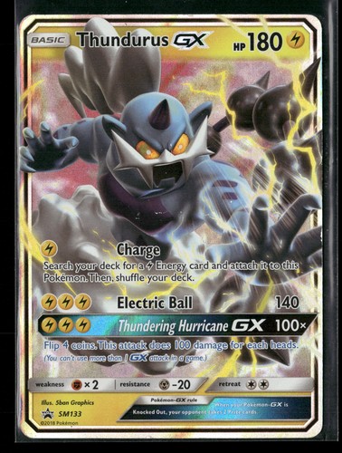Thundurus GX - SM133 Holo Promo Sun & Moon Promo Pokemon MP