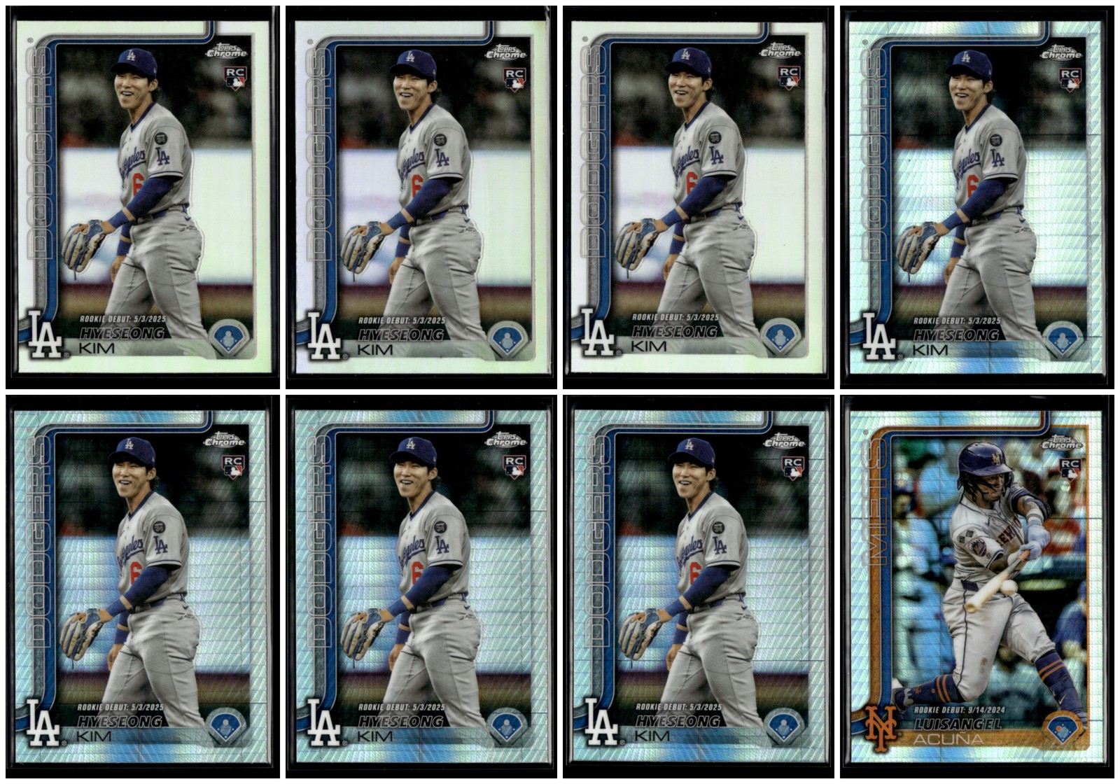 Hyeseong Kim RC 2025 Topps Chrome Update Rookie Debut Prism 8 Cards [zj91