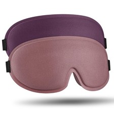 2 Pack Sleep Mask for Side Sleeper, Complete Light Blocking 3D Sleeping Eye M...