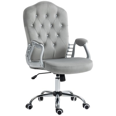 Vinsetto Home Office Chair with Adjustable Height Tilt Function Light Gray