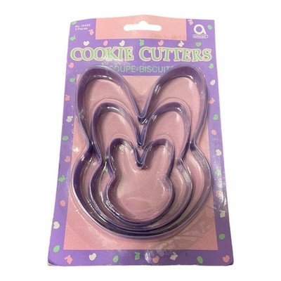 Vintage Amscan Cookie Cutter Set of 3 Easter Bunny Rabbit NOS