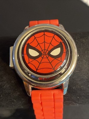 Spiderman Flip Watch - Digital - New Battery - Silver/Red Unisex Kids
