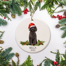 Personalized Dog Christmas Ornament Black Poodle Dog Ornament Christmas, Gift...