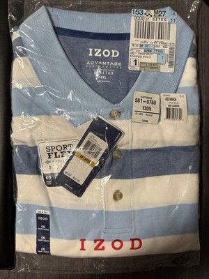 Men's IZOD Advantage Performance Sport Flex Stretch Polo Shirt, True Blue, 4X