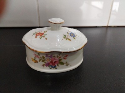 Vintage Hammersley Floral Bouque Obal Schmuckschatulle, England