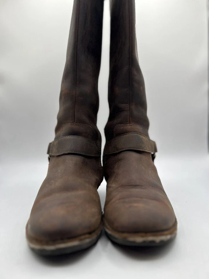 Bota de montar Clarks alta para mujer talla 6 cuero marrón hasta la rodilla punta redonda cremallera lateral Foto 2 de 4