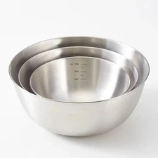 Stainless Steel Mixing Bowls-3 Packs Small Thicker Stainless Steel Flat Botto...