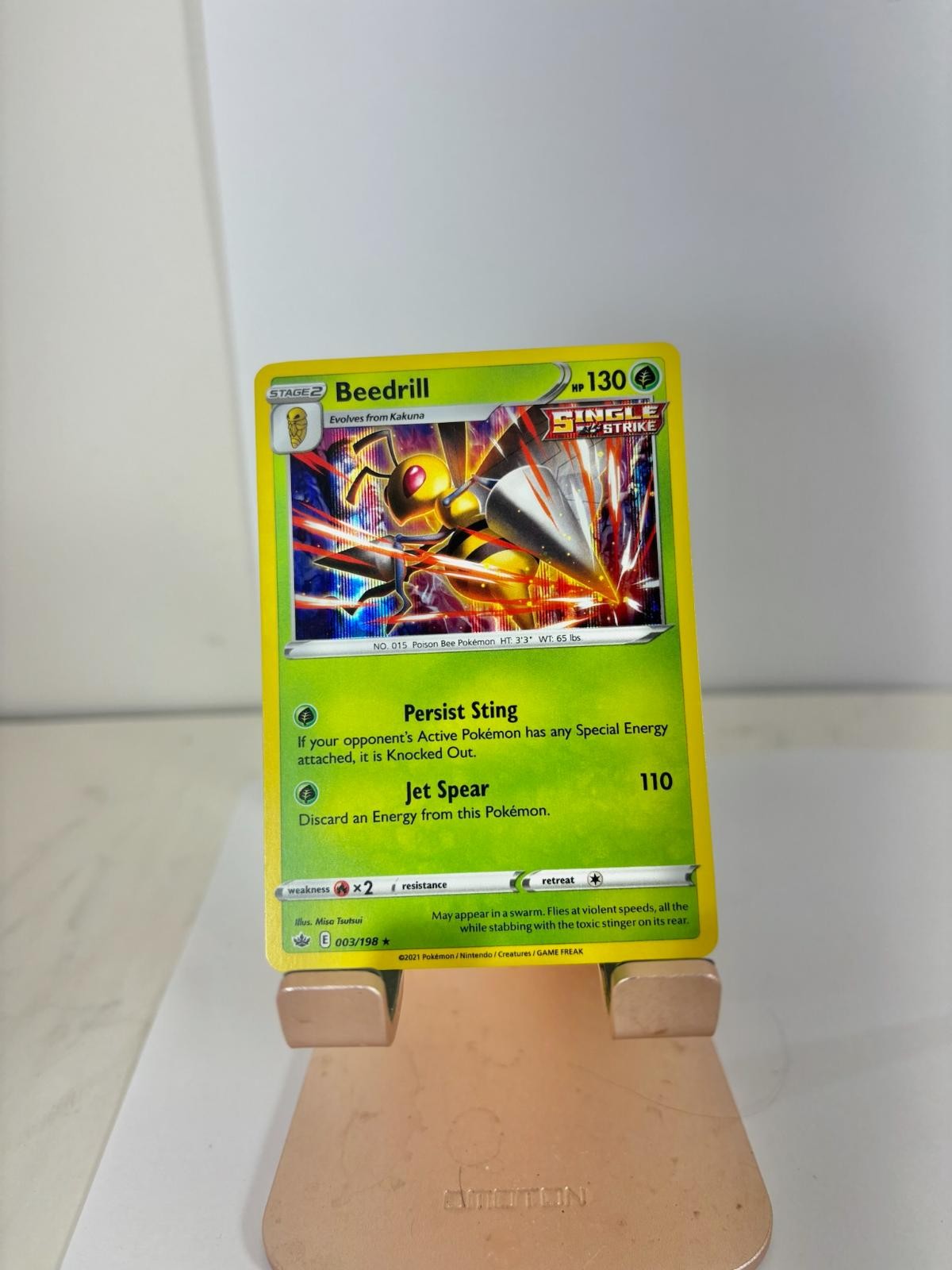 Beedrill 003/198 Holo Rare Chilling Reign Pokemon Near Mint