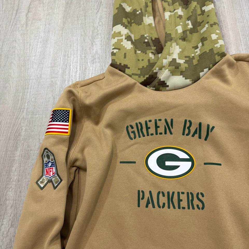 Sudadera con capucha para mujer Nike Green Bay Packers Salute to Service grande marrón camuflada NFL  Foto 3 de 4