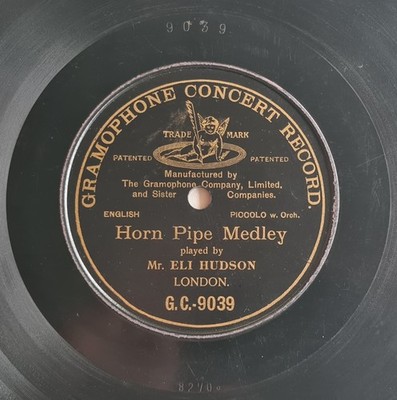 RARE 1908 Gramophone Concert 78rpm Eli Hudson Horn Pipe Medley Single Hanover