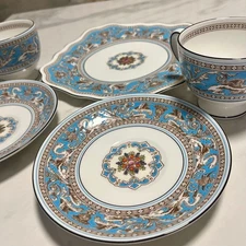 Wedgwood Florentine Turquoise Cup & Saucer 2-Plate /Only USA DDP shipping