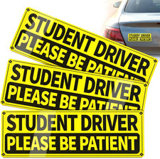 Student Driver Magnet for Car, 3 Pack Please Be Patient Car Magnet, Reflective