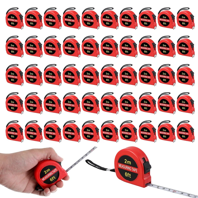 50 Pcs 6 FT Mini Tape Measure Retractable Bulk Small Measuring Tape Pocket Si...