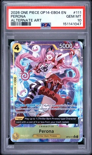One Piece Perona Alternate Art EB04 OP14-111 PSA 10 Gem Mint